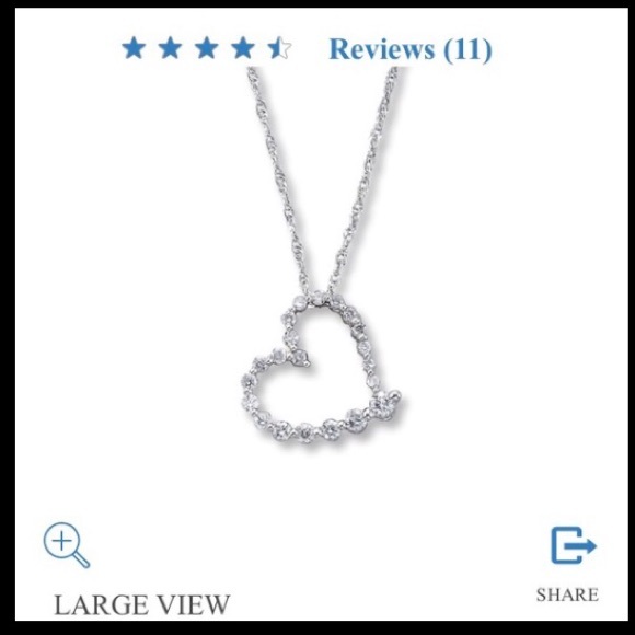 NWOT Ring & Necklace Heart, diamonds, white gold - Picture 4 of 5